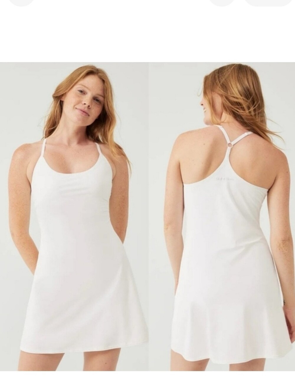 Outdoor Voices White Exercise Dress Built-in Shorts With Pockets S